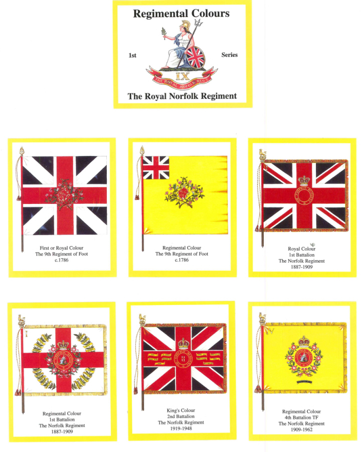 The Royal Norfolk Regiment- 'Regimental Colours' Trade Card Set by David Hunter